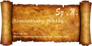 Szentpétery Miklós névjegykártya